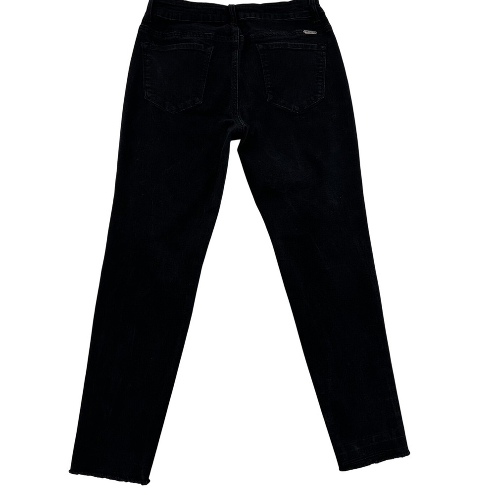 KanCan Size 9 28 KC6048BK Black Distressed Skinny Jeans Raw Hem Mid Rise